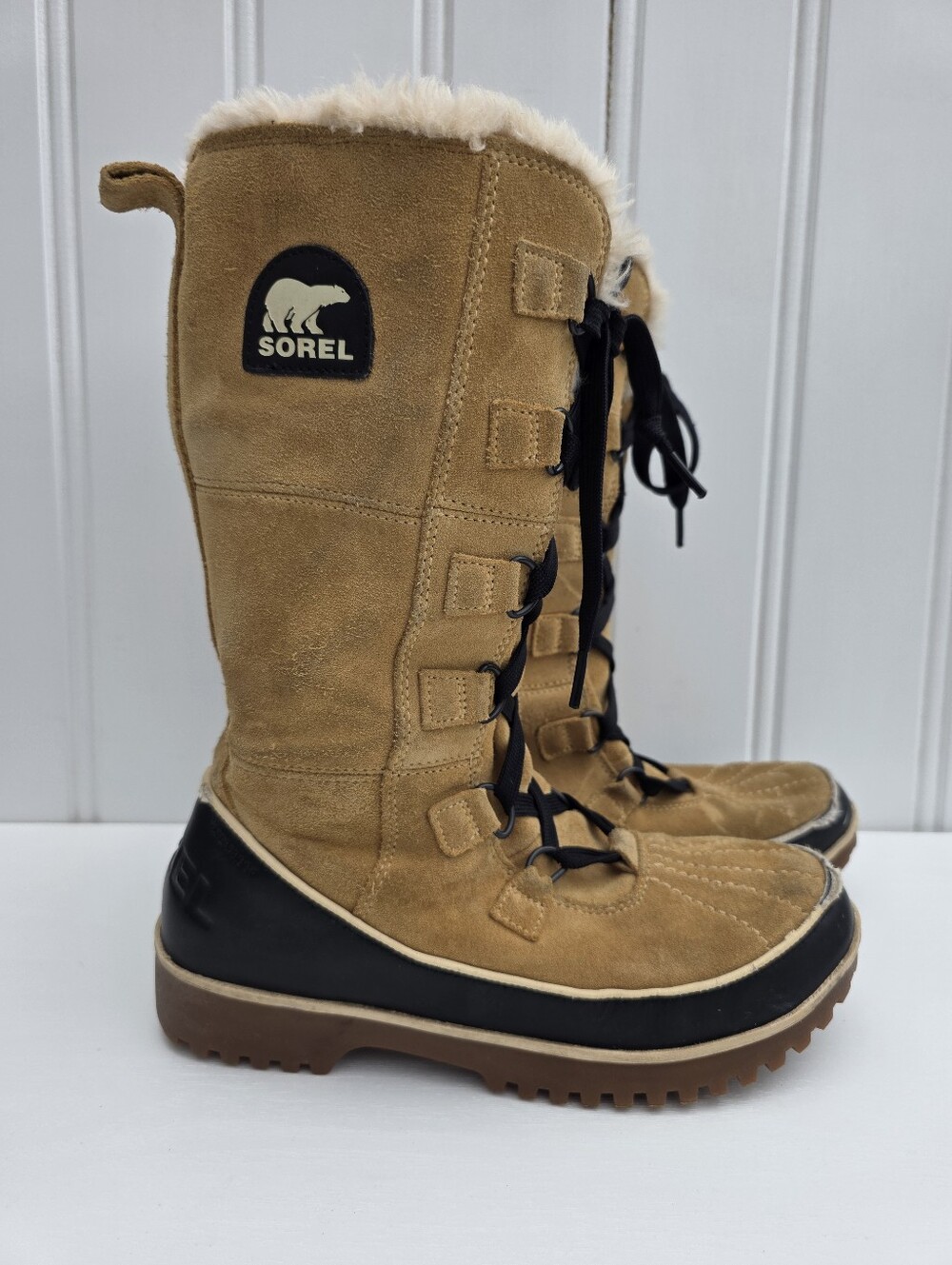 Sorel Tovoli High II Tan Lace Up Waterproof Snow Winter Boot Size 9 Womens